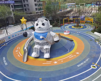 熊貓造型爬網(wǎng)滑梯組合游樂設(shè)備