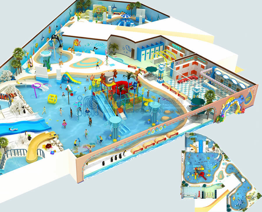 貴州某購物廣場1800平方水上樂園三種規劃方案