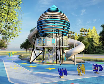 太空飛船簡約造型無動力游樂設(shè)備