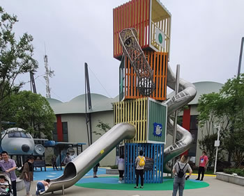 不銹鋼滑梯爬網組合滑梯