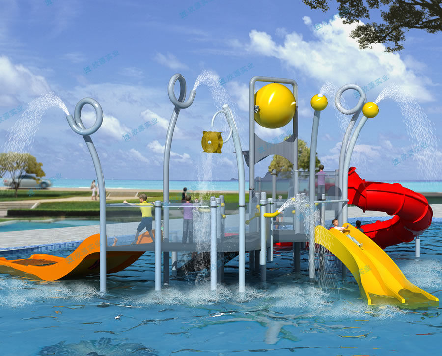 三滑道組合水上滑梯