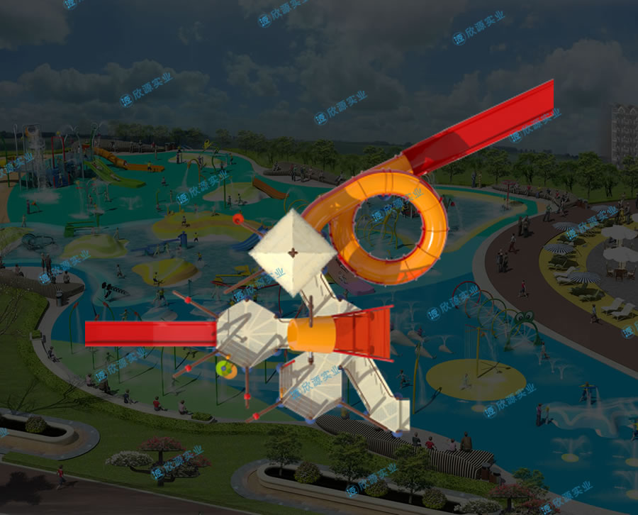 水上游樂場組合滑梯