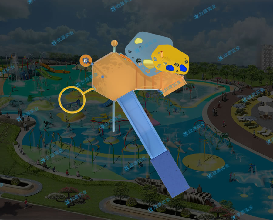 兒童戶外小型組合水上滑梯