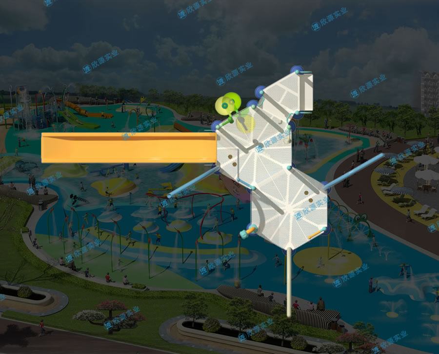 創(chuàng)意水上組合滑梯制作廠家