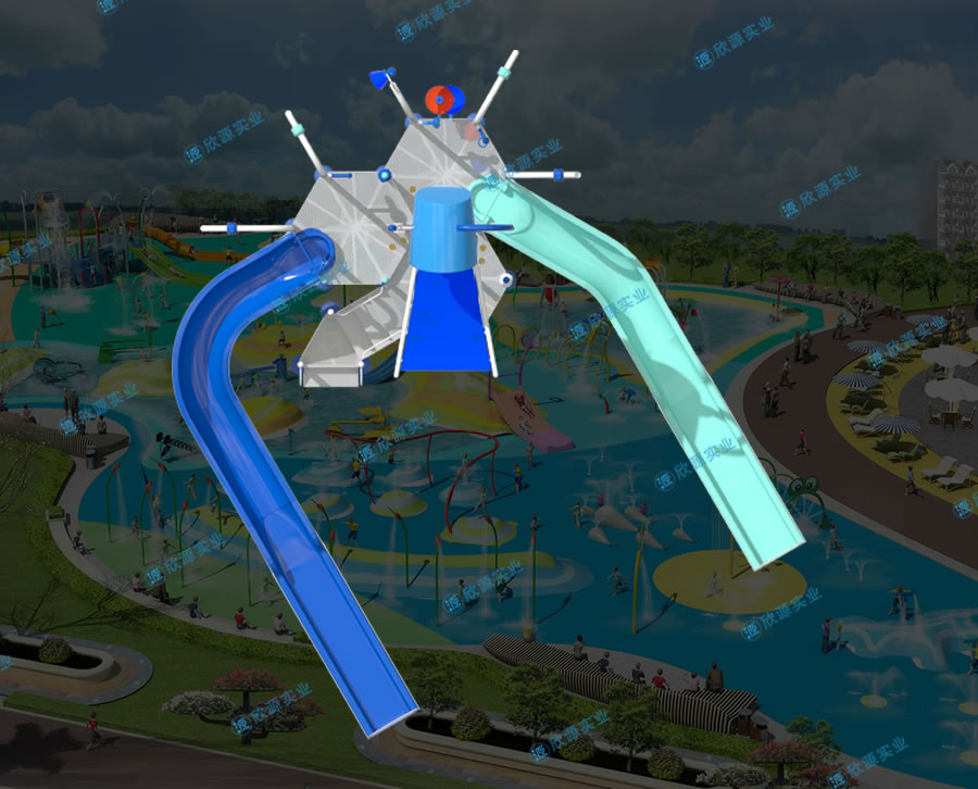 室外水上滑梯組合