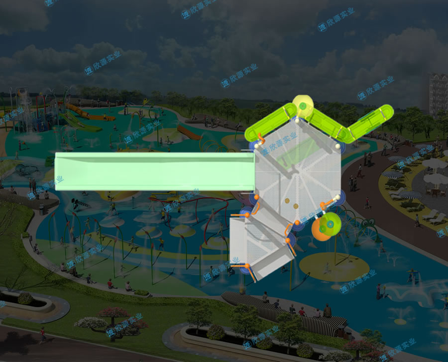 多功能水上滑梯組合