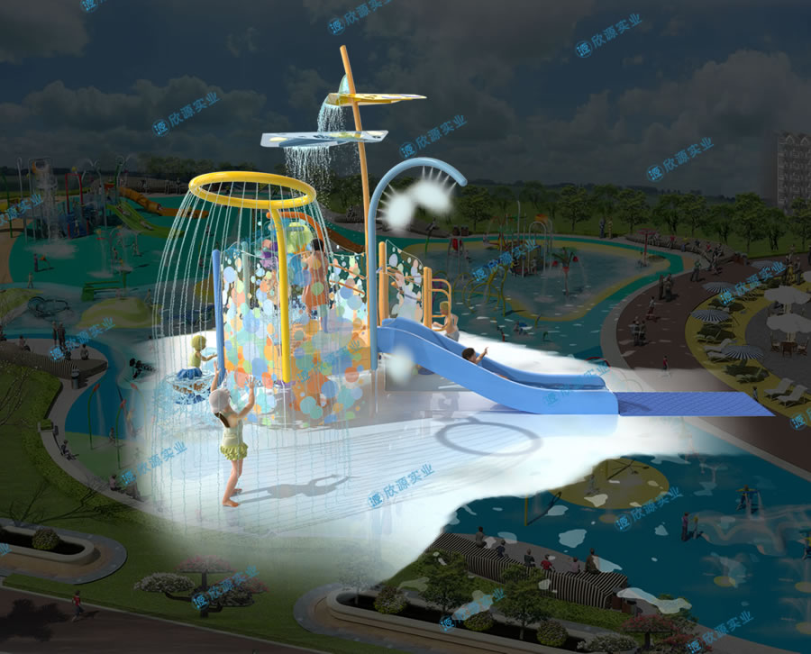 兒童戶外小型組合水上滑梯