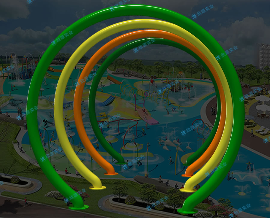 七彩戲水圈噴水游樂設備廠家