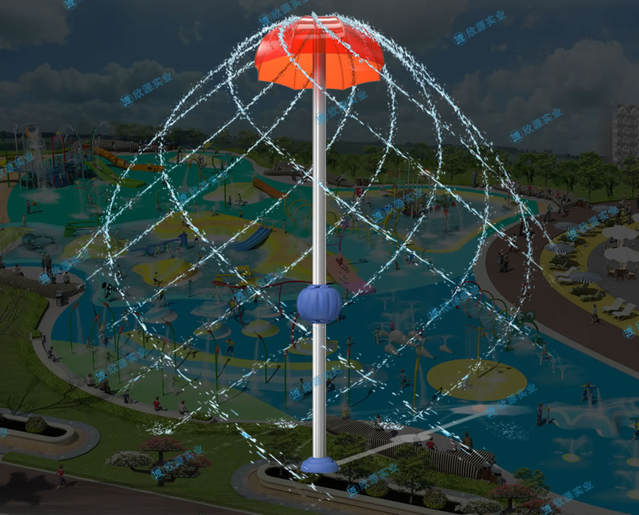 旋轉雨傘戲水小品設備