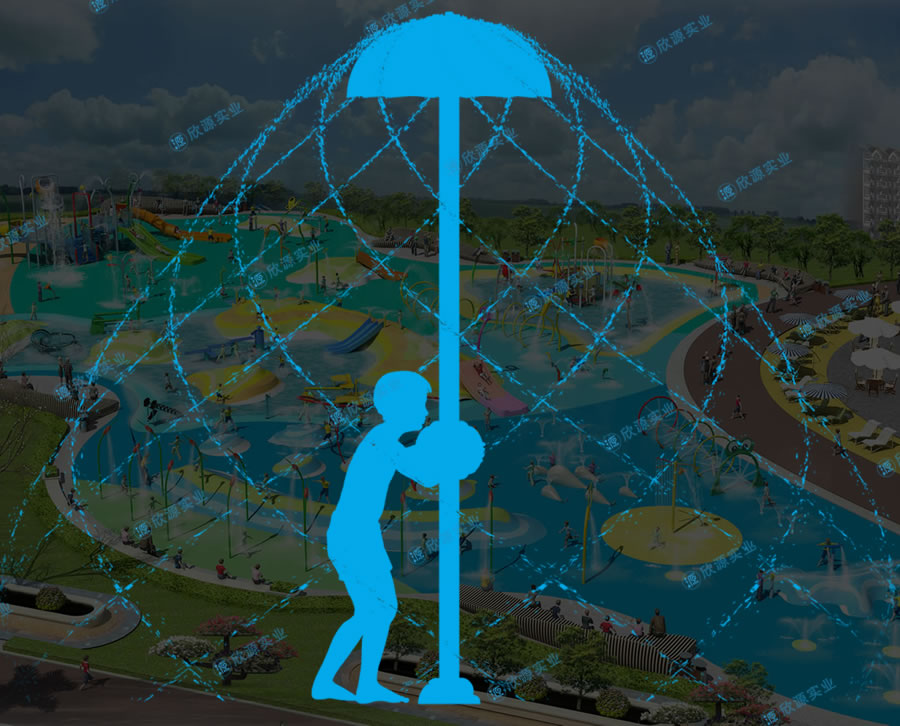 旋轉雨傘戲水小品設備